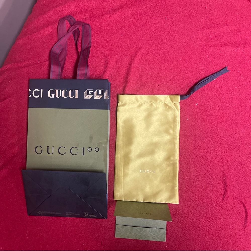 GUCCI Empty Gift Bag 11.5x6.5x4.5”Dust Bag 9x5” Receipt Card Limited Edition